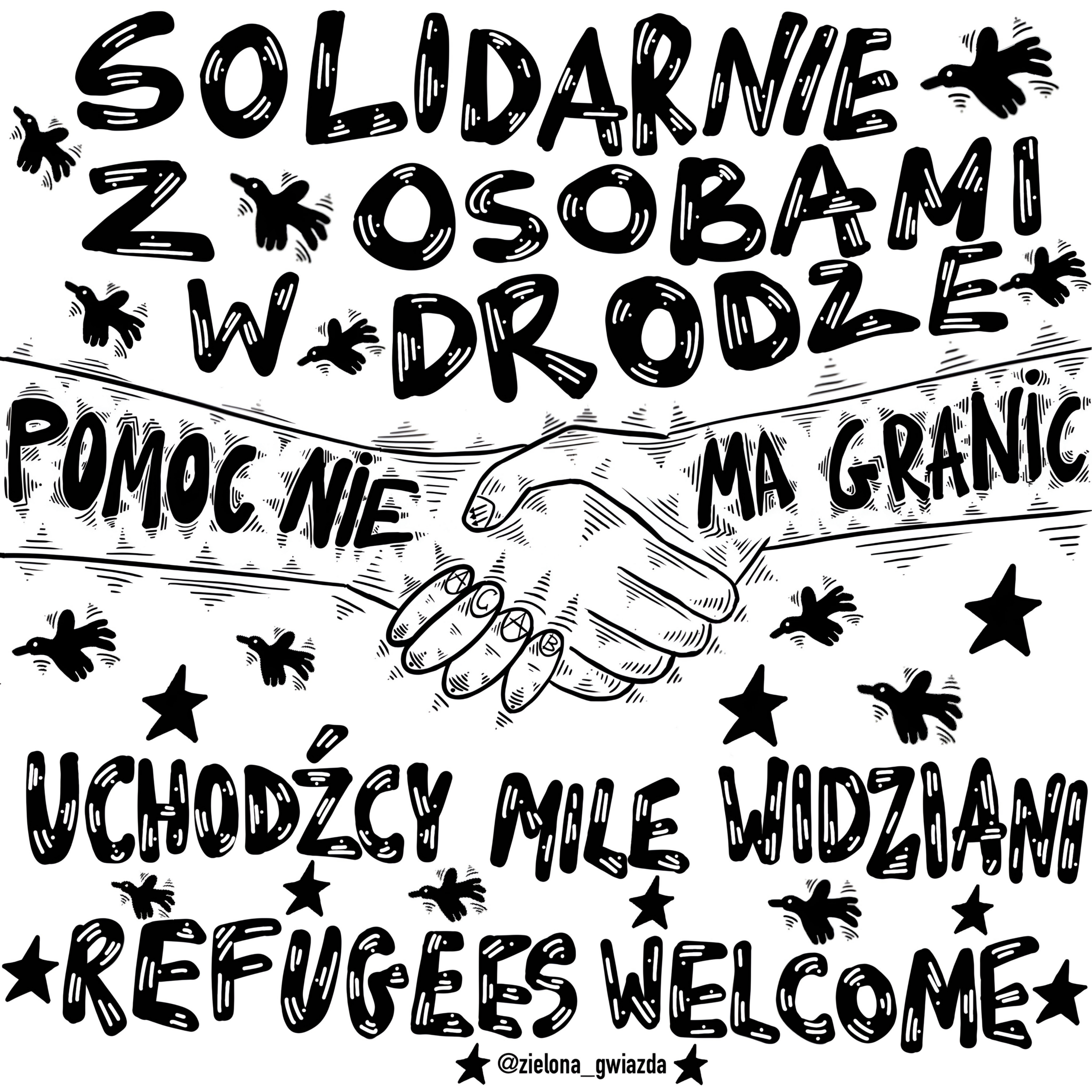 Wlepa Solidarnie z&nbsp;osobami w&nbsp;drodze